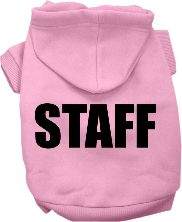 Staff Costume Screen Print Dog Hoodie Light Pink Size XS